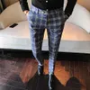 Men Dress Pant Plaid Business Casual Slim Fit Pantalon A Carreau Homme Classic Vintage Check Suit Trousers Wedding Pants CJ191210251b