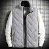 Chalecos para hombres 2023 Chaqueta cálida de invierno Chaleco con cremallera sin mangas Color sólido Casual Algodón acolchado Cuello de soporte grueso Use abrigo exterior