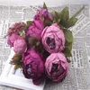 Retro Big Artificial Peony Flower European Silk Fake Flower Wedding Party Home Living Room Autumn Decor Bouquet Wreath Scrapbook GC2393