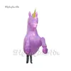 Amazing Walking Inflatable Unicorn Parade Costume Blow Up Animal Mascot Horse Suit With Horn For Stage Show