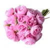 Decoratieve bloemen kunstbloem bruidsboeket luxe roze paars bruiloft wit 30x16cm