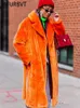 여자 모피 우아한 긴 겨울 가짜 코트 여성 패션 레이스 플러시 코트 느슨한 고품질 두꺼운 따뜻한 외투