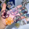 Dekorativa figurer 1st Natural Seven-Color Fluorite Crystal Quartz Hand-Carved Cartoon Pentakle Home Decoration Craft Christmas Gifts