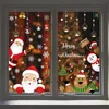 Adesivi a parete Decal finestra di Natale Babbo Natale Snowflake Elk Glass Sticker PVC Merry Decoration 231017