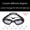 goggles -1.5 à -8.0 adulte myopie Silicone HD galvanisé Anti-buée lunettes de natation lunettes personnalisé différents degrés pour l'œil droit gauche 231017