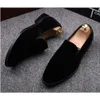 Dress Shoes Casual Black Red Velvet Men Shoes Flat Slip-on Dress Shoes Casual Pointed Toe Solid Color Wedding Loafer Larg Size 38-44 231016