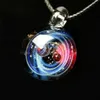 Collier en cristal petit univers, pendentif boule de verre galaxie, bijoux cadeau H9237v