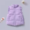 Colete moda calor bebê meninas puffer colete plissado manga leve criança colete pato branco para baixo crianças outerwear 2-10 anos 231016