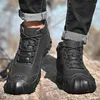 60 stivali da uomo genuini scarpe in pelle da uomo inverno peluche neve 2024 classico da trekking alta qualità stringate low top basic