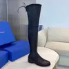 SW 5050 Designer Botas femininas saltos baixos coxa botas de alta qualidade estiram sapatos de camurça falsa mulher avenida stuart avenue city bota de joelho weitzman