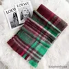 Scarf designer Winter warm color rainbow plaid thick 240*35 color men's and women's high quality plaid scarf soft thick shawl fashion versatile