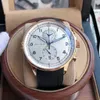 Top Fashion Quartz Chronograph Watch Men Gold Silver Tial 40 mm Classic Stopwatch Gentlemen Casual Randwatch gumowy pasek 676p
