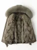 Cappotto di pelliccia con pelliccia di volpe all'interno Giacca invernale da donna Parka Con cappuccio Addensare Capispalla caldo Soprabito Top Giacche a vento Abiti da neve S M L