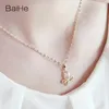 Pendant Necklaces BAIHE Solid 14K Yellow Gold 009ct HSI Natural Diamond Butterfly Pendent Necklace Women Trendy Fine Jewelry Making 231110