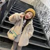 Down Coat Fashion Baby Winter Warm Fur Coats For Girls Long Sleeve Hooded Jacket Christmas Party Kids Outwear Clothing TZ52 231017