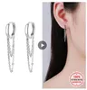 Boucles d'oreilles créoles en argent Sterling 925, bijoux avec pompon étoiles et lune, cadeau pour femmes et filles, déclaration SCE982