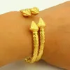 Nieuw aangekomen Afrikaanse Dubai Mode Te Openen 22k Geel Goud GF Bangle Gegraveerd Trendy Patroon Armband 2 Stuk Sieraden Whole249p