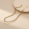 Gargantilha CCGOOD em camadas dupla corrente colares ouro 18 k banhado oval link correntes colar para mulheres jóias de metal de alta qualidade