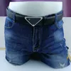 3 kleuren damesriem ontwerper heren briefriem zwart en bruin effen kleur lederen riem omgekeerde driehoek naaldgesp modetrend jeans rok decoratie breedte 3,8 cm