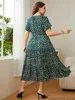 Plus size Dresses Fashion Big Size Women's Clothing Dress Summer O-Neck Floral Print Midi Dresses Urban Elegant Casual Ladies Plus Size Long Dress 231017