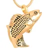 Pendentif Colliers Mode IJD9236 316L En Acier Inoxydable Poisson Crémation Souvenir Bijoux Pour Pet Memorial Urne Cendres Collier En Gros