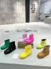 Designer stövlar australiska regngummi vinter regn stövlar tjock sula fotled slip-ons halva rosa svartgröna casual skor avslappnade utomhus korta stövlar