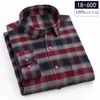 Camisas casuales para hombres Tallas grandes 8XL Lijado de algodón de manga larga para hombres Camisa a cuadros Tops Artículos de ropa de un solo bolsillo