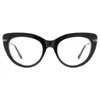 Solglasögon Kvalitet Lätt Acetates Big Cateye Frame Women 50-20-42 Fashion Retro-Vintage Optical Glasses Anti-Buelight Eyewear