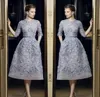 Elie Saab Short Prom Dresses Lace Knee Length Appliques Half Sleeves Evening Dress Formal Party Gowns2383327