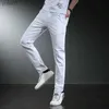 Men's Jeans 7 Styles 2022 New Men's White Slim Jeans Advanced Stretch Skinny Jeans Embroidery Decoration Denim Trousers Brand ClothesL231017