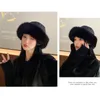 Hats Big Fluffy Imitation Hair Bucket Hat For Women Luxury Plush Warm Winter Thicken Cold Snowy Day Panama Cap