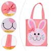 Bolsas de almacenamiento de Pascua, regalos con patrón de conejo, bolsos bordados, bolsas de dulces con asas, bolsas de compras para eventos de primavera para niños Q652