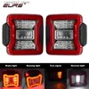 Bilens bakljus 2st bilar LED BAKT LIGHT MONTERING FÖR JEEP WRANGLER JK 2007-2017 DRL Red Smoke Brake Reverse Turn Signal bakre baklampa 12V Q231017