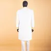 Costumes pour hommes Costume africain pour hommes avec col montant longue broderie 2 pièces Slim Fit formel mariage smoking marié 2024 (vestes pantalons)