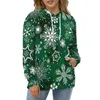Bluzy męskie świąteczne płatek śniegu luźne zielony nadruk swobodny bluza z kapturem Man długie rękaw Y2K graficzny bluzy z kapturem plus rozmiar 4xl 5xl