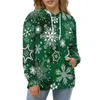 Sweat à capuche pour homme, motif flocon de neige de noël, ample, imprimé vert, décontracté, manches longues, graphique Y2k, grande taille 4XL 5XL