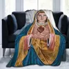 Blankets Virgin Mary Blanket Our Lady of Guadalupe Flannel Blanket Warm Gifts for Mom Cozy Fuzzy Throw Sofa Couch Bedding Living Room 231013