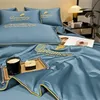 Conjuntos de cama verão consolador conjunto casa têxtil gelo colcha folha fronha 4 pcs ar condicionado cobertor lavável 231017