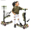 Rowery jazdy Scootkid 3-kołowe skuter dla dzieci-Dziecko Toddler Toy Scooter z wbudowanymi światłami kół LED ZŁOŻONE SETODO COMFORT (AGE 1+) Camo Q231017