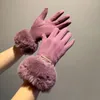 Classic Woman Cashmere Gloves Winter Outdoor Designer Thick Soft Fleece Five Fingers Gloves With Box Package