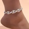 Anklets Huitan Boho Women Anklet Barefoot Sandals Foot Accessories Gorgeous Leg Chain Bracelet Anniversary Gift Summer Jewelry Wholesale 231016
