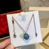 Hela besittningsdesigner Rose Gold Plated Colorful Ceramic Round Ball Pendant Necklace for Women Jewelry2952