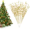 Christmas Tree Decorations 16" Glitter Berry Stems Ornaments, Christmas Picks Sticks for Christmas Tree Topper Filler Vase DIY Gift Home Decor