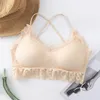 Bustiers Korsetts Sexy Dessous Spitze Tube Top für Frauen Mädchen BHs solide Blackless Crop Wireless Weste hochintensiv gepolsterte Frau Unterwäsche