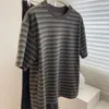 Men's Hoodies 150kg Wear 2xl Summer Loose Green Black Striped Short Sleeve Men Fashion Casual Oversized Tshirt Vintage Clothes Trend Euro