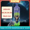 Vape Sunfire 9000 18 ml avec 5% Force pré-rempli un stylo vape de grande capacité jusqu'à 9000 bouffées d'appareil de vape rechargeable avec des goûts uniques et un design élégant