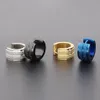 Hoop Huggie 1 paire couleur bleu or boucles d'oreilles petit cercle mode acier inoxydable hommes femmes bijoux accessoires 336C