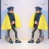 Jaquetas meninas crianças roupas coreano peles outono curto espessamento casaco turn down collar outerwear inverno amarelo