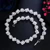 Chains ThreeGraces Elegant Shining Cubic Zirconia Stone Geometric CZ Link Chain Necklace For Women Bridal Wedding Party Jewelry PN173