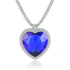 Collana con pendente pendente a forma di pesca a forma di cuore di grandi dimensioni di lusso alla moda con catena di cristallo con catena di colore viola per collane da donna211V